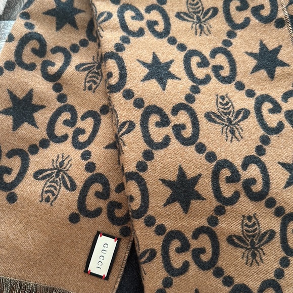 Gucci unisex Bees and stars GG jacquard scarf - Picture 4 of 10